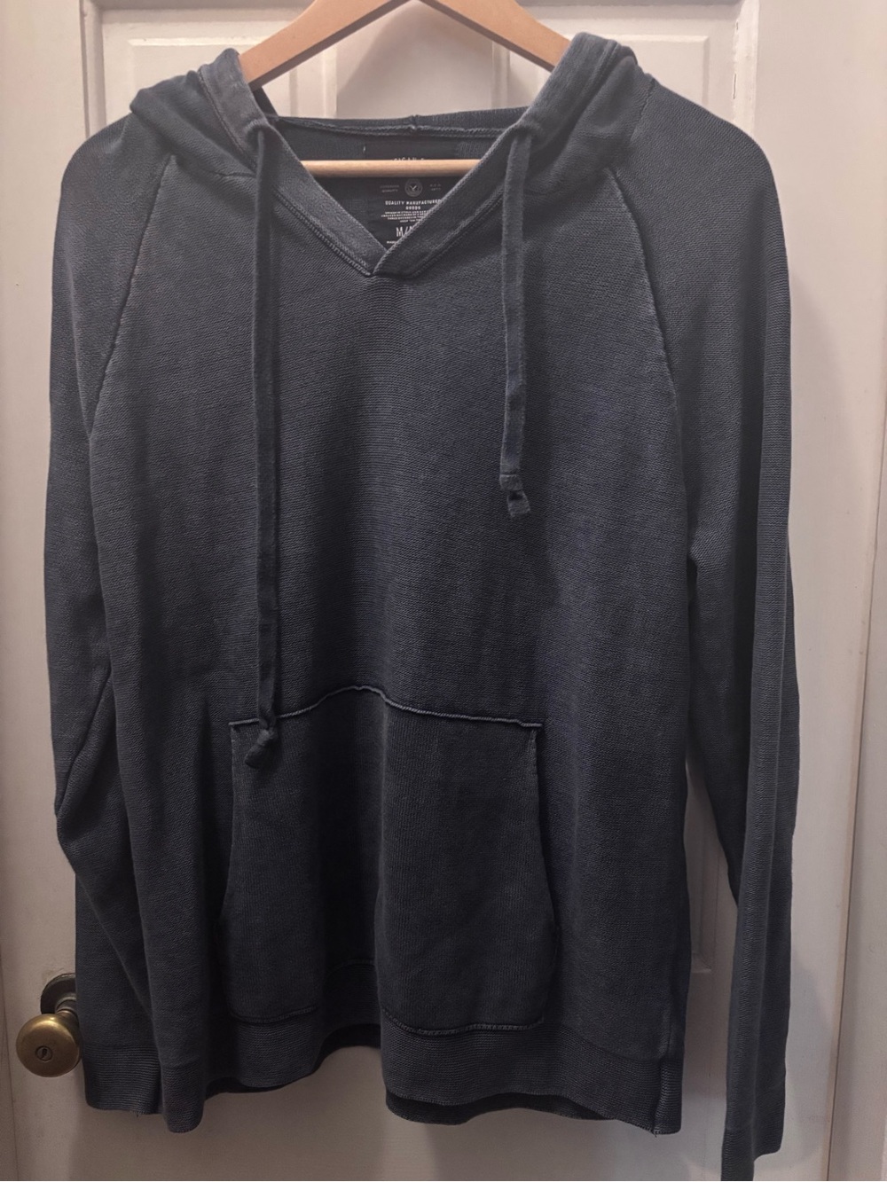 American Eagle Washed Slate Blue Pullover Hoodie